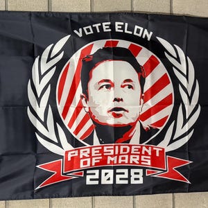 Elon Musk Maga Flag FREE USA SHIP Donald Trump The Truth X Free Speech Mars Space Doge Republican Save America Sign Banner Poster 3x5’