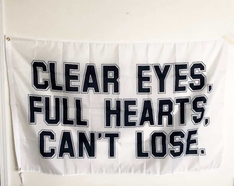 Flag 3x5 Foot Clear Eyes Full Hearts Cant Lose Black and White FREE
