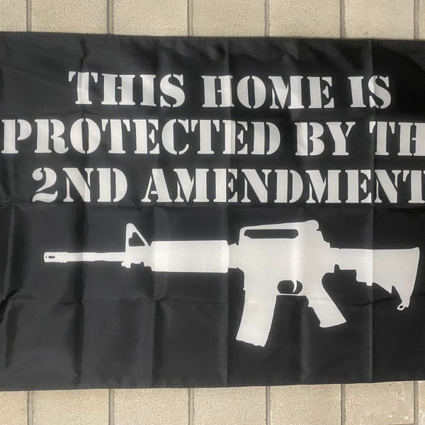 Second Anendment Flag FREE USA SHIP Guns Pistol Rifle Ban Idiots Nra Save America Republican Political Racism Sign Banner Poster 3x5’