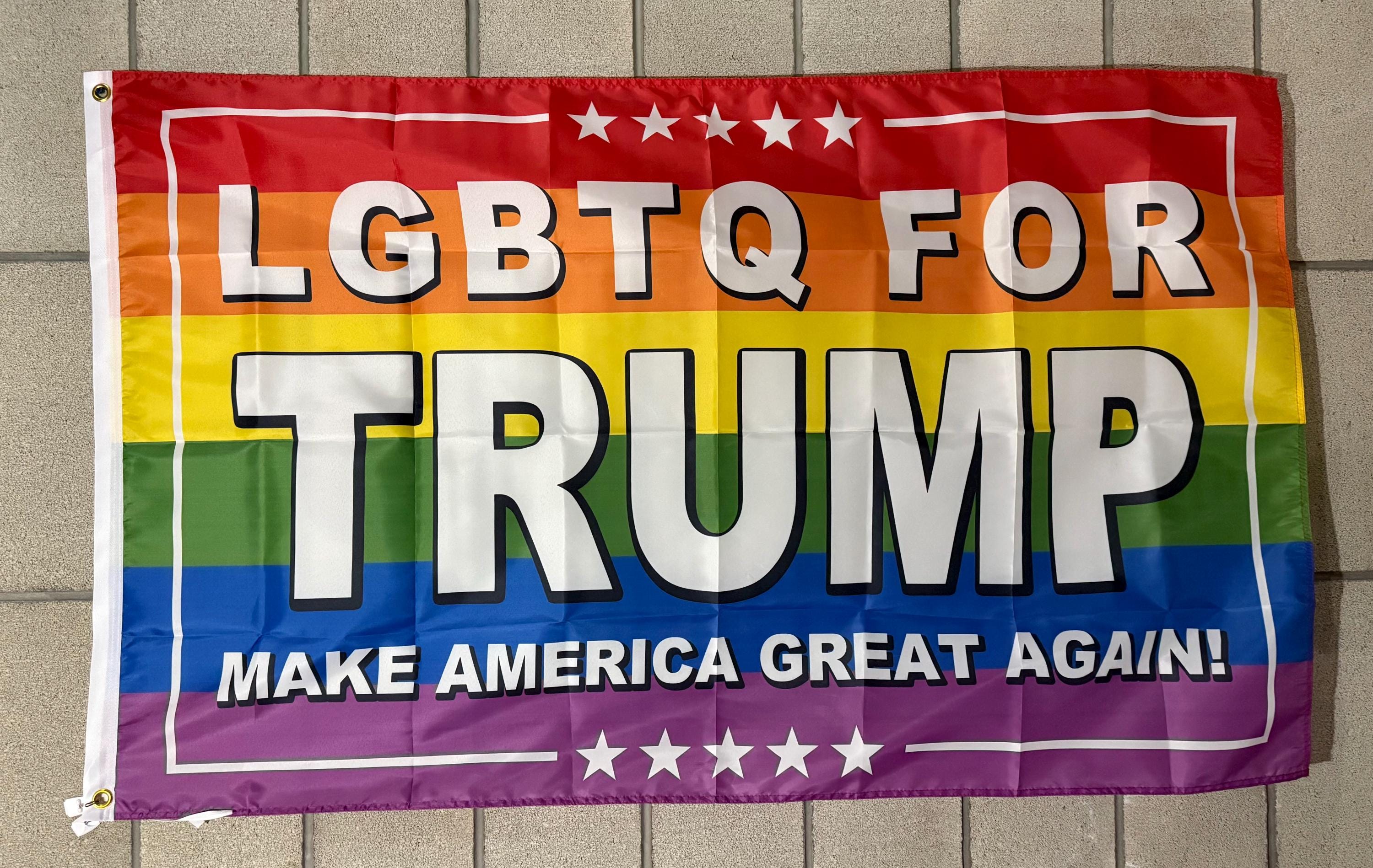 Donald Trump Flag FREE USA SHIP Lgbtq Pride Gay Maga Vance Vote Republican President Save America Freedom Political Sign Banner Poster 3x5’
