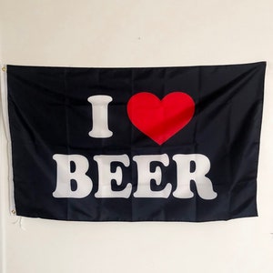3x5 Flag - I Love Beer - FREE SHIPPING.