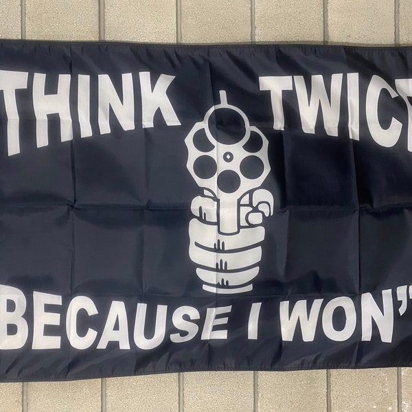 Second Anendment Flag FREE USA SHIP Guns Pistol Rifle Think Twice Nra Save America Republican Political Racism Sign Banner Poster 3x5’