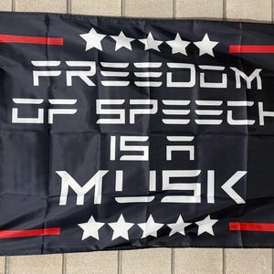 Elon Musk Maga Flag FREE USA SHIP Donald Trump The Truth X Free Speech Mars Space Doge Republican Save America Sign Banner Poster 3x5’