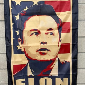 Elon Musk Maga Flag FREE USA SHIP Donald Trump The Truth X Free Speech Mars Space Doge Republican Save America Sign Banner Poster 3x5’