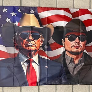 Donald Trump Elon Musk Maga Flag FREE USA SHIP The Truth X Free Speech Mars Space Doge Republican Save America Sign Banner Poster 3x5’