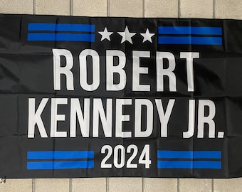 Robert Kennedy Jr President 2024 Flag FREE USA SHIP Save America Vote Democrat Liberal Leader Blue Wave Political Sign Banner Poster 3x5’