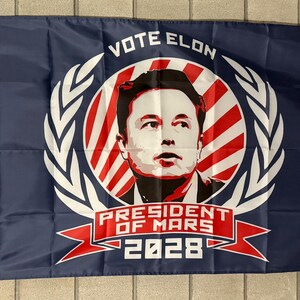 Elon Musk Maga Flag FREE USA SHIP Donald Trump The Truth X Free Speech Mars Space Doge Republican Save America Sign Banner Poster 3x5’