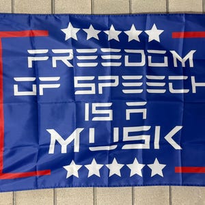 Elon Musk Maga Flag FREE USA SHIP Donald Trump The Truth X Free Speech Mars Space Doge Republican Save America Sign Banner Poster 3x5’