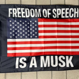 Elon Musk Maga Flag FREE USA SHIP Donald Trump The Truth X Free Speech Mars Space Doge Republican Save America Sign Banner Poster 3x5’