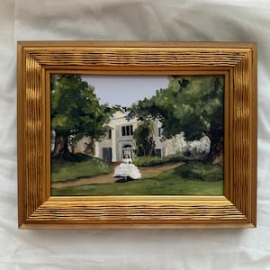 Southern Victorian Woman Scenery Oil Painting Framed Print from Handmade Artist Painting