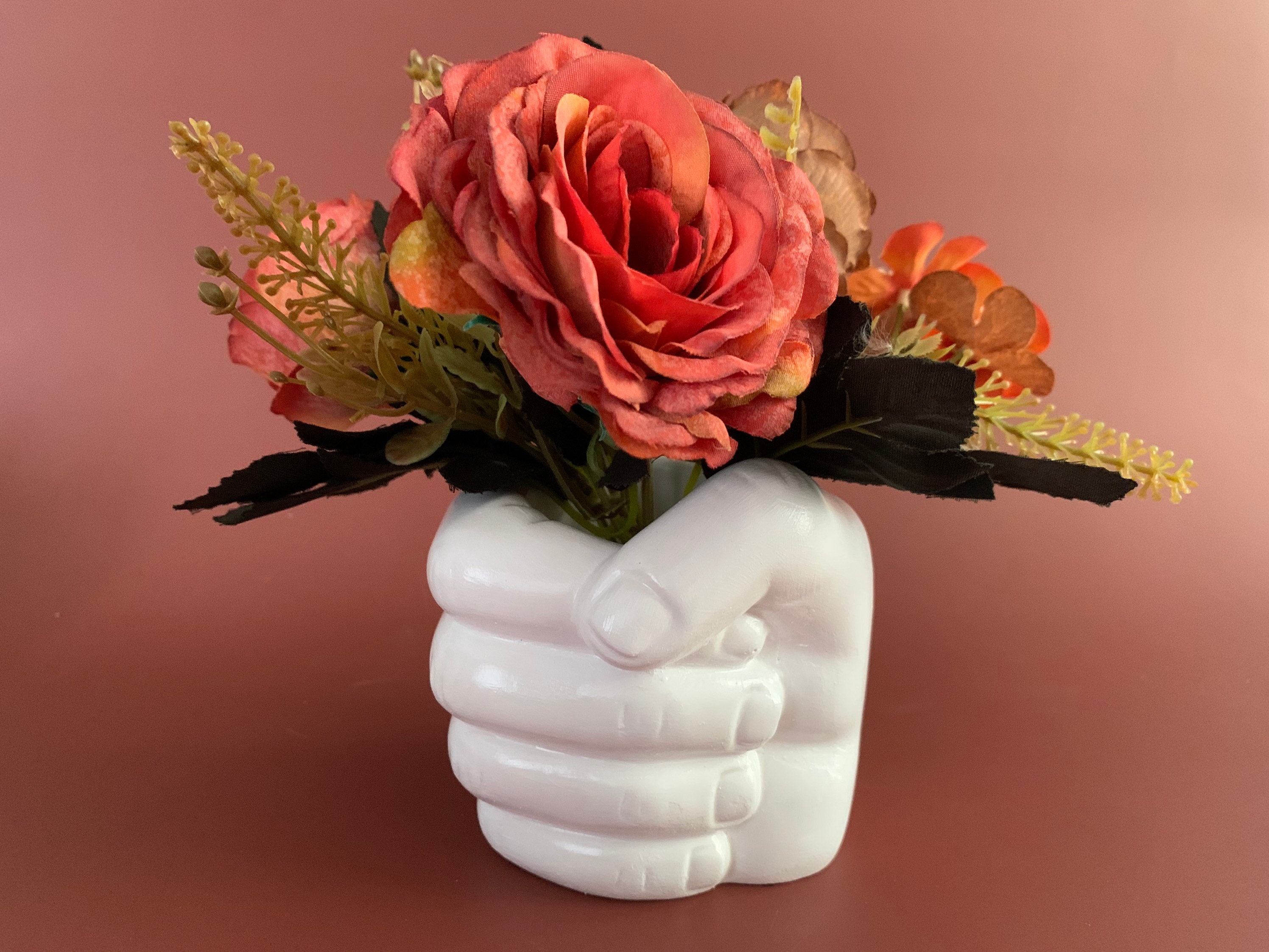 Vase Main Style Nordique Vase Céramique Blanc Moderne Artisanale Vintage Contemporaine Pot de Fleurs