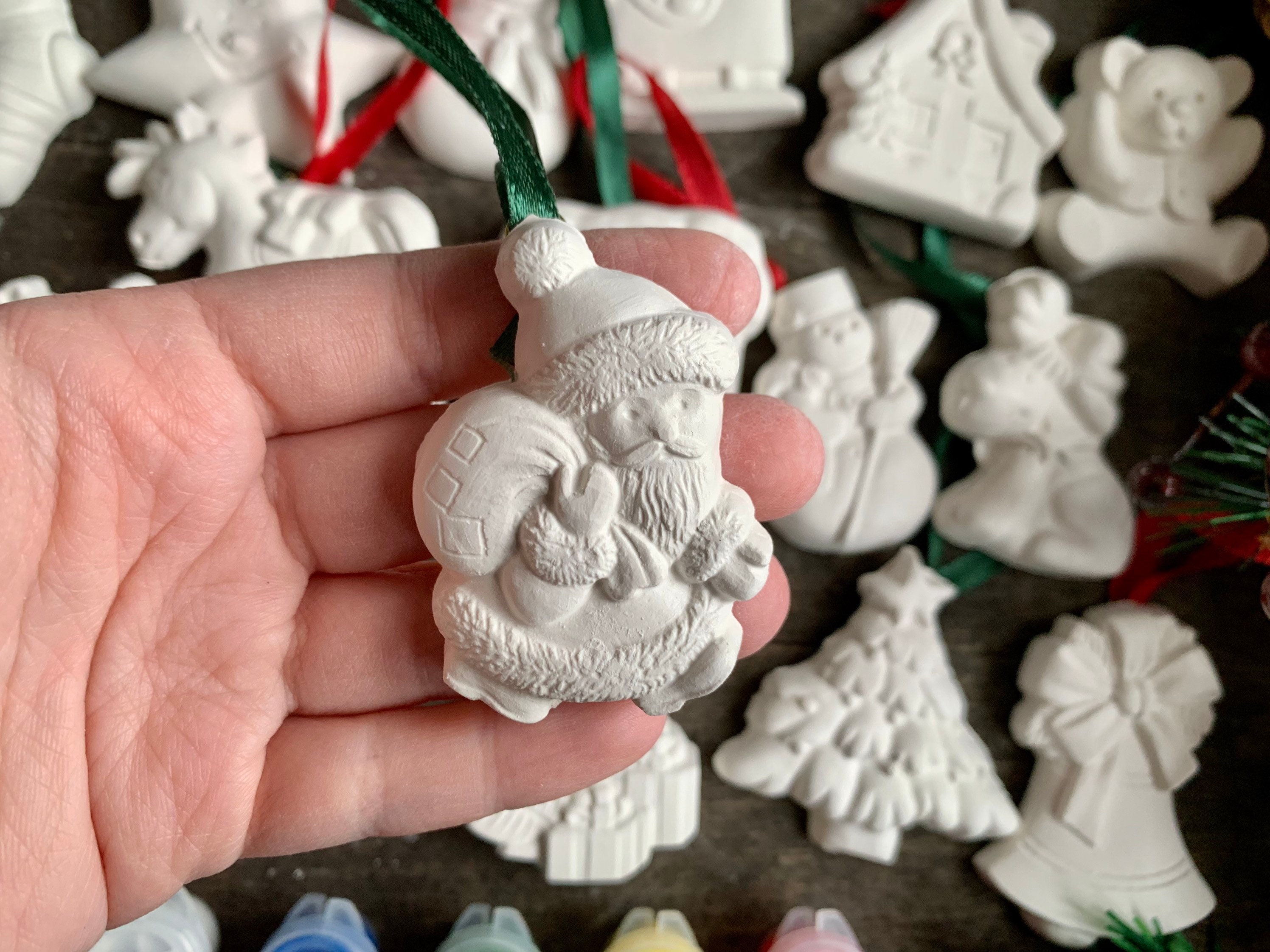 Diy Kit Paint Your Own Christmas Decorations in Plaster Santa - Etsy