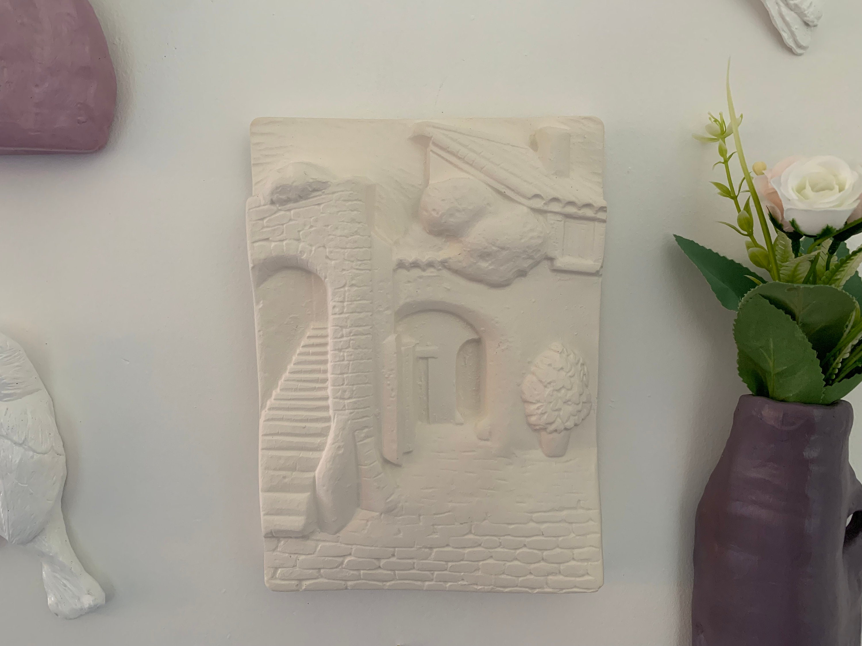 Relief en Plâtre Tableau Paysage, Décoration Murale, Déco d'intérieur, Suspension Plâtre, à Parfumer