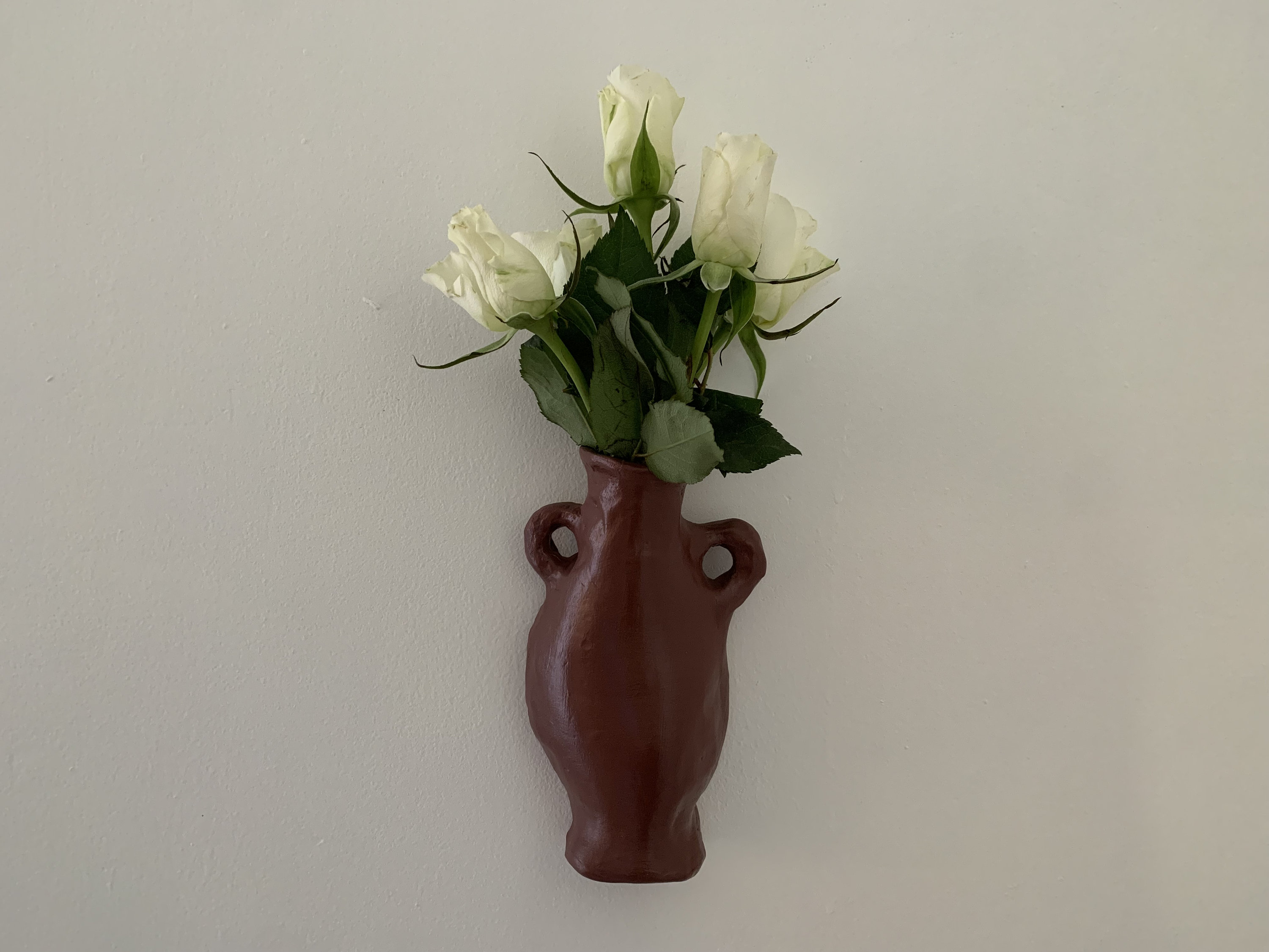 Vase Mural en Argile Auto-Durcissante Fait Main, Decoration Murale, Vase Céramique, Fleurs Séchées, 