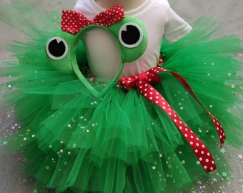 Déguisement de petite grenouille, une jupe tutu pour votre bébé ou votre fillette. Anniversaire costumé, carnaval, séance photos, cadeau