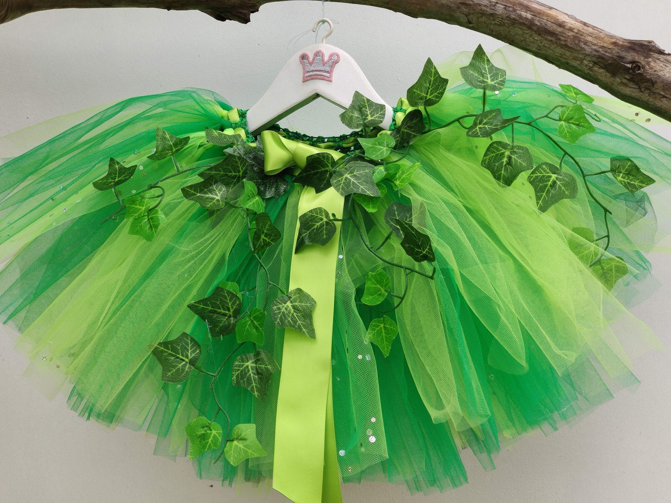 Grnes Feen-Tutu, Waldfeenkostm mit Efeu, Kinderkostm, Halloween,  Karneval, Partys, Geschenk, Festumzug-Tutu - Etsy.de