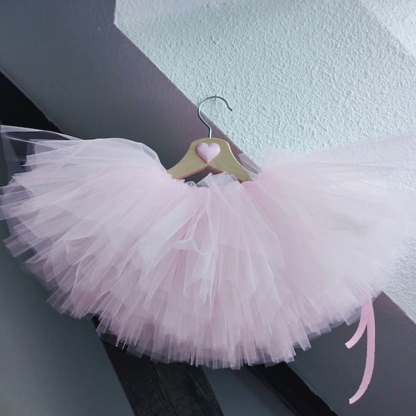 Tutu rose clair enfant, jupe tutu de demoiselle d'honneur, tutu fille fleur pour mariage, tenue d'aniversaire, cadeau fille, tutu de danse