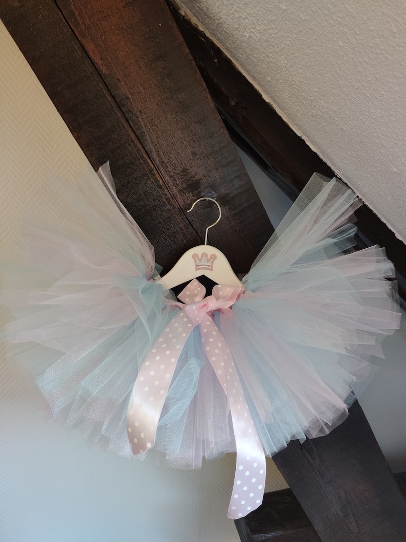 Feenkostüm, Tutu-Rock für Kinder in Pastellfarben, rosa und blauer Tüll, Feenflügel. Geburtstags-Tutu, Karnevalskostüm Bild 5