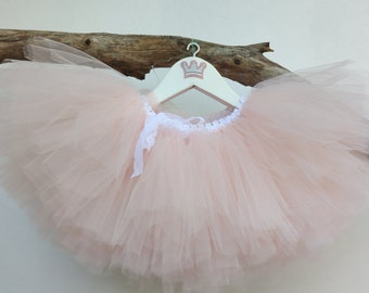 Tutu enfant rose poudré, jupe en tulle demoiselle d'honneur, petit cadeau d'anniversaire, tutu danse, mariage, jupe tutu fille fleur