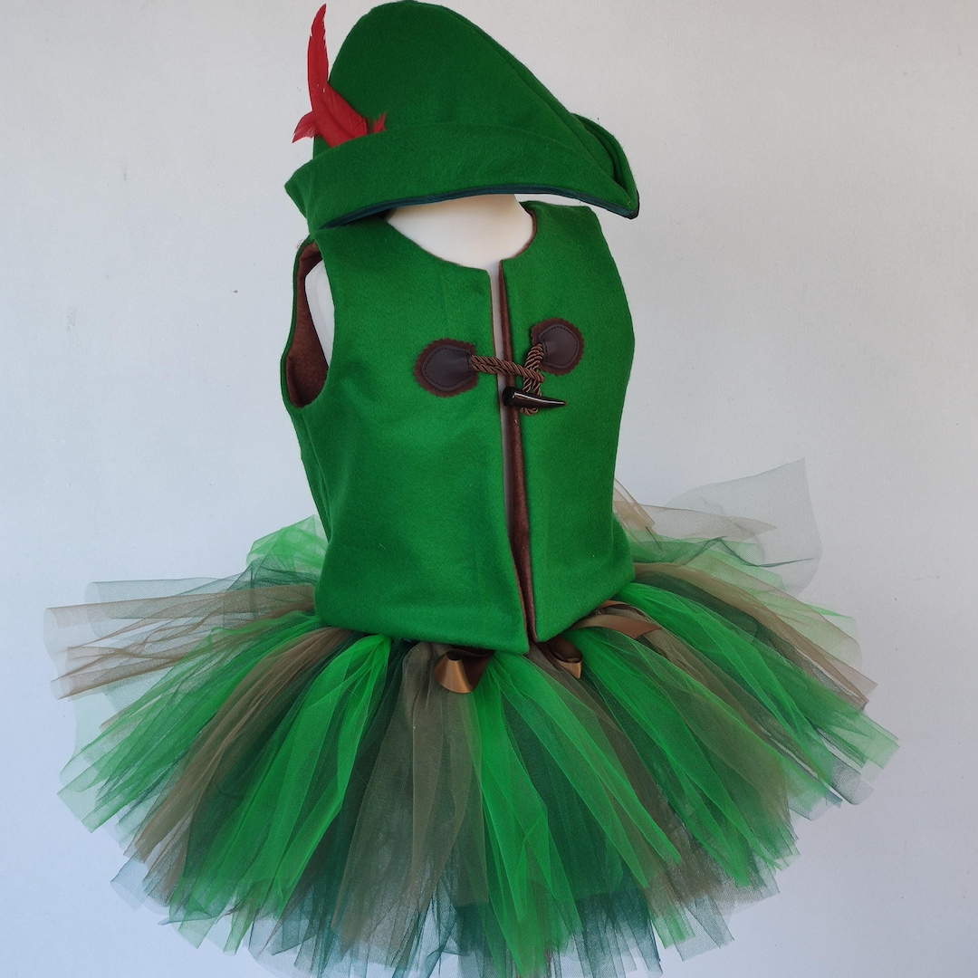 Tutu Robi Robin Hood Costume for Boys and Girls, Felt Jacket and Hat, Tutu Skirt ...