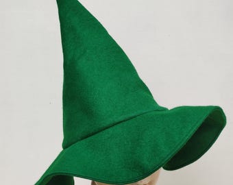 Green felt pointed hat, children&#39;s hat, Halloween, carnival, costume birthday, role play, party hats