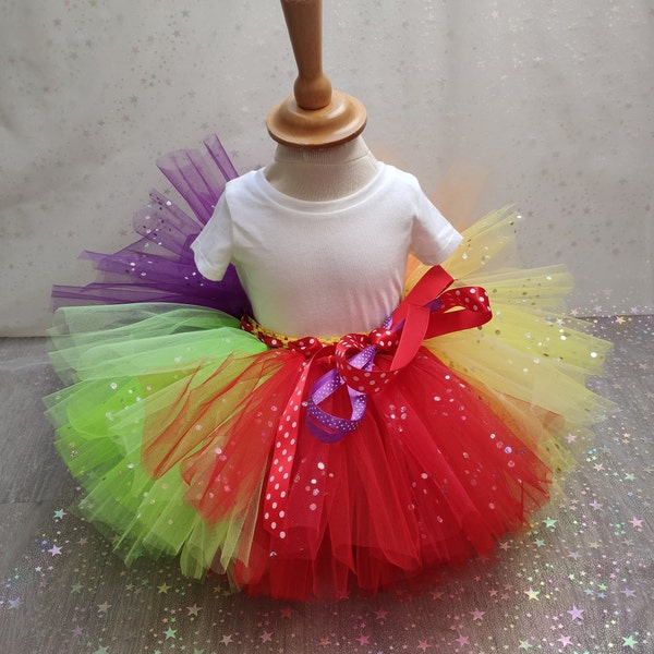 Jupe en tulle multicolore, déguisement pour bébé et fillette, costume carnaval, anniversaire, jour de fête costumé