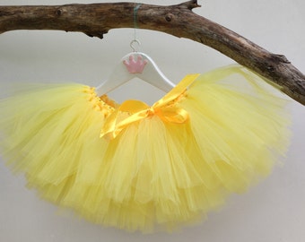 Gelber Tutu-Rock für Baby und kleines Mädchen, Geburtstags-Tutu, Partytag, Halloween, Verkleidung für kleine Küken, Geschenk zur Geburt eines Babys