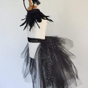Black swan tutu, half tutu skirt, bird costume for children or adults, Halloween, carnival, birthday, hen party