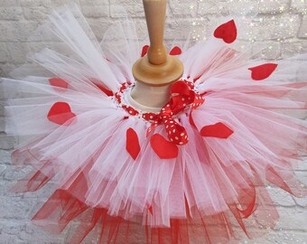 Tutu St Valentin,  tutu fille, cadeau enfant pour la St Valentin, anniversaire, jupe de carnaval, tutu de fête