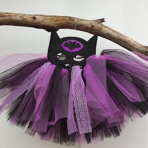 Bat child tutu, bat mask, Halloween or carnival costume, costume party.