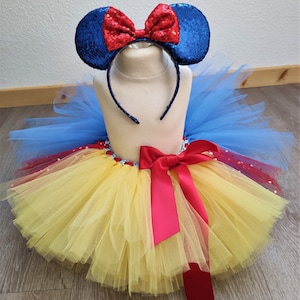 Disfraz infantil, tutú princesa Blancanieves, regalo cumpleaños, regalo navidad, disfraz halloween, carnaval, tutú espectáculo infantil