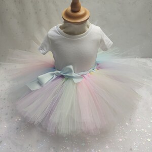 Tutu skirt for baby, multi-colored pastel colors, birth gift, first birthday, souvenir photo taking. image 3