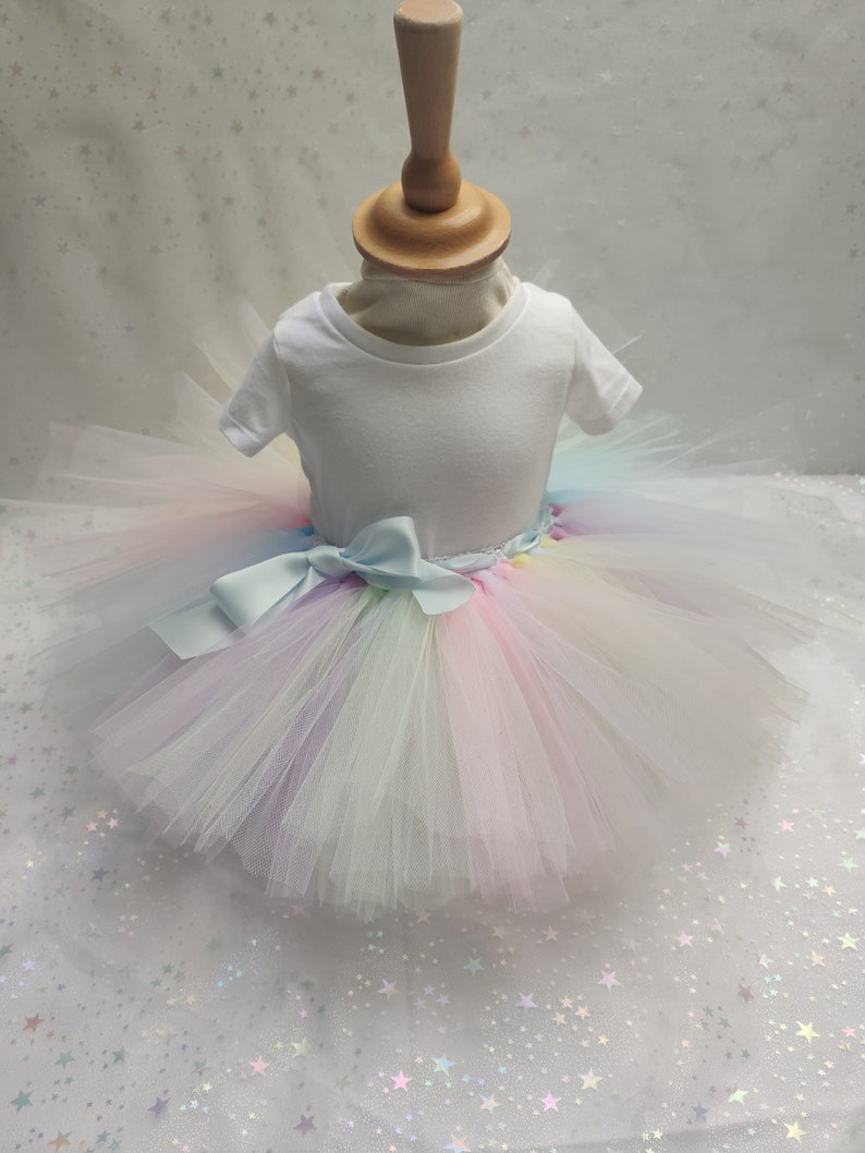 Tutu skirt for baby, multi-colored pastel colors, birth gift, first birthday, souvenir photo taking. image 3