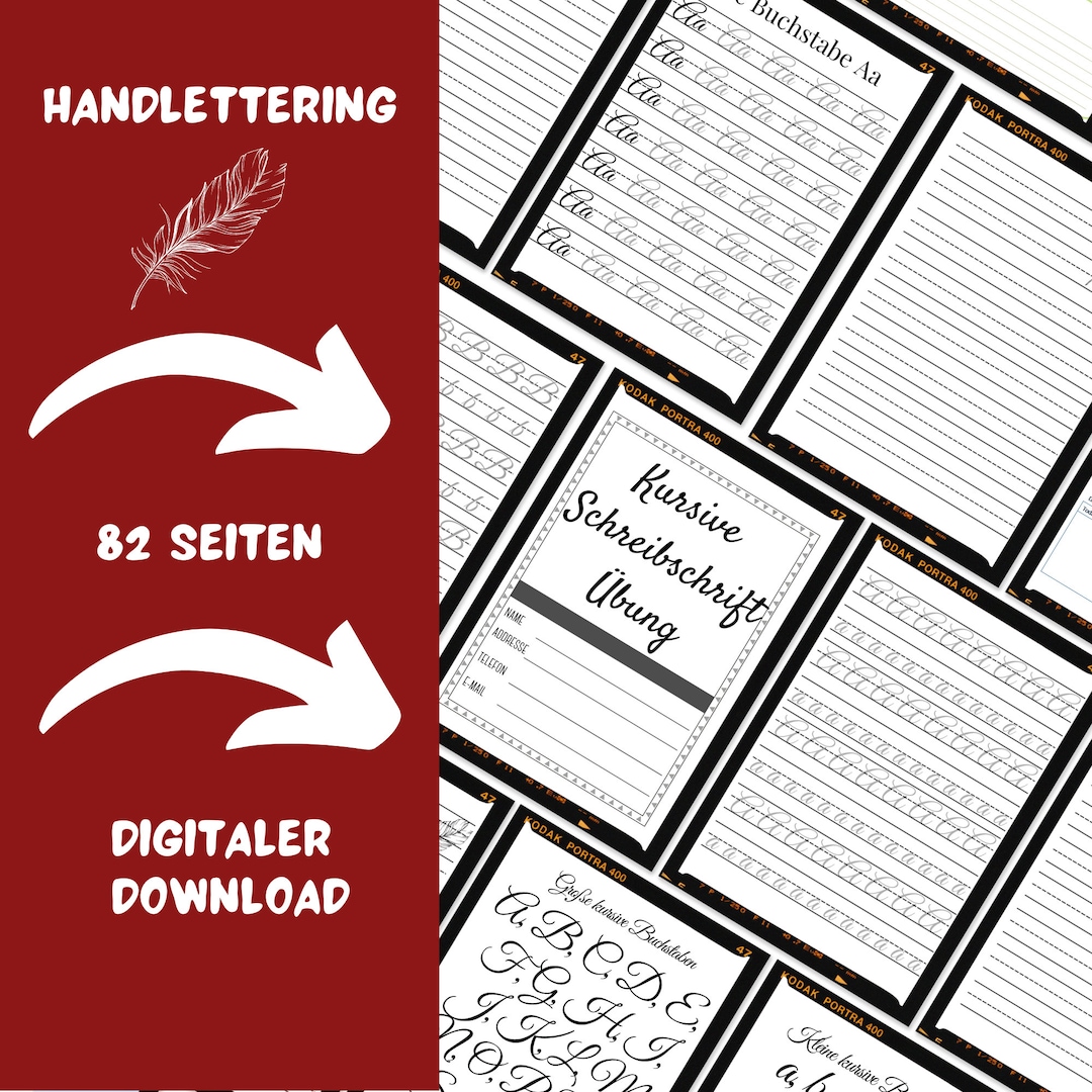 Hand Lettering Digital Download Calligraphy Relax 82 Pages Gift - Etsy