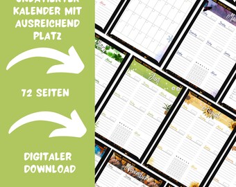 Year planner undated weekly planner write down goals digital download priorities 72 page planner notes