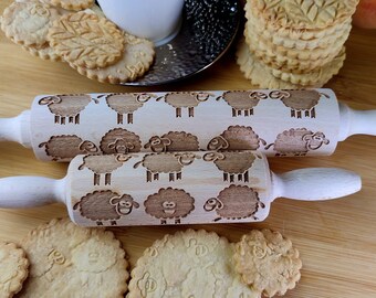 Happy Sheep -  Rolling Pin personalized pin rolling pin vintage pastry rolling pin pattern rolling pin mini rolling pin handmade