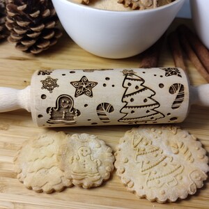 Christmas Time Rolling Pin Personalized Christmas Holidays Pin Vintage