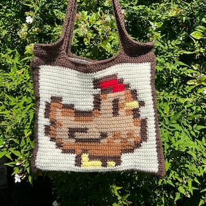 Stardew Valley Chicken Crochet Tote Bag Pattern - Digital Download PDF | SDV | Farm | Animal | Cute | Silly