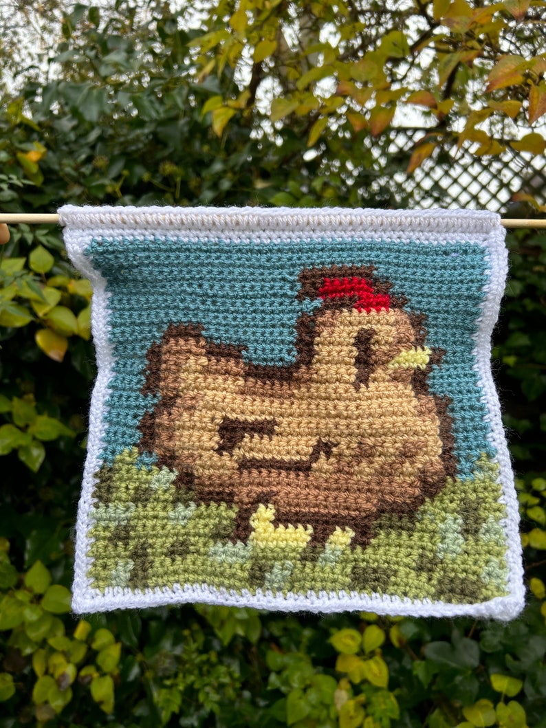 Crochet Stardew Valley Chicken Tapestry Pattern Digital Download PDF image 2