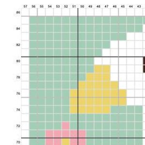 May include: A gridded chart with a black line dividing the chart into two sections. The left section is green, the right section is yellow, and the bottom right corner is brown.