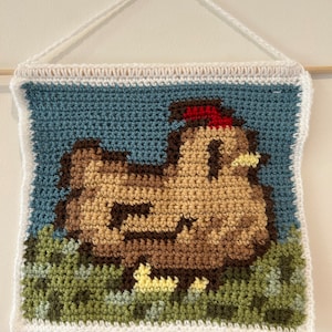 Crochet Stardew Valley Chicken Tapestry Pattern Digital Download PDF image 1