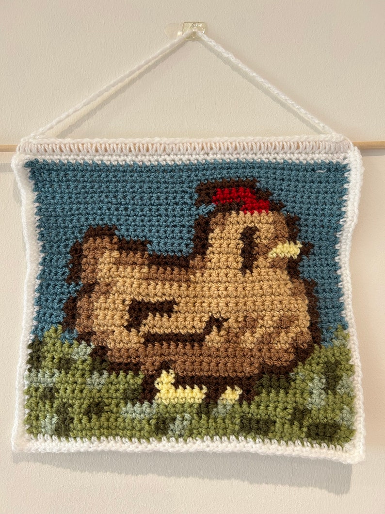 Crochet Stardew Valley Chicken Tapestry Pattern Digital Download PDF image 1