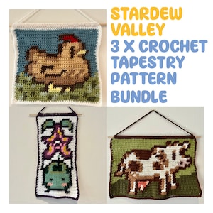 Stardew Valley かぎ針編みタペストリー パターン バンドル - 3 つのデザイン - デジタル ダウンロード PDF