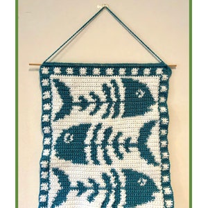 Crochet Fish Bone Wall Tapestry Pattern Digital Download PDF image 4