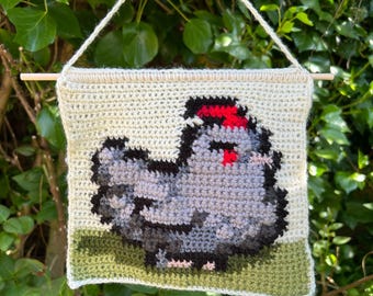 Patrón de tapiz de ganchillo de Stardew Valley Void Chicken - Descarga digital en PDF / SDV / Videojuego acogedor / Animal adorable / Arte de fan