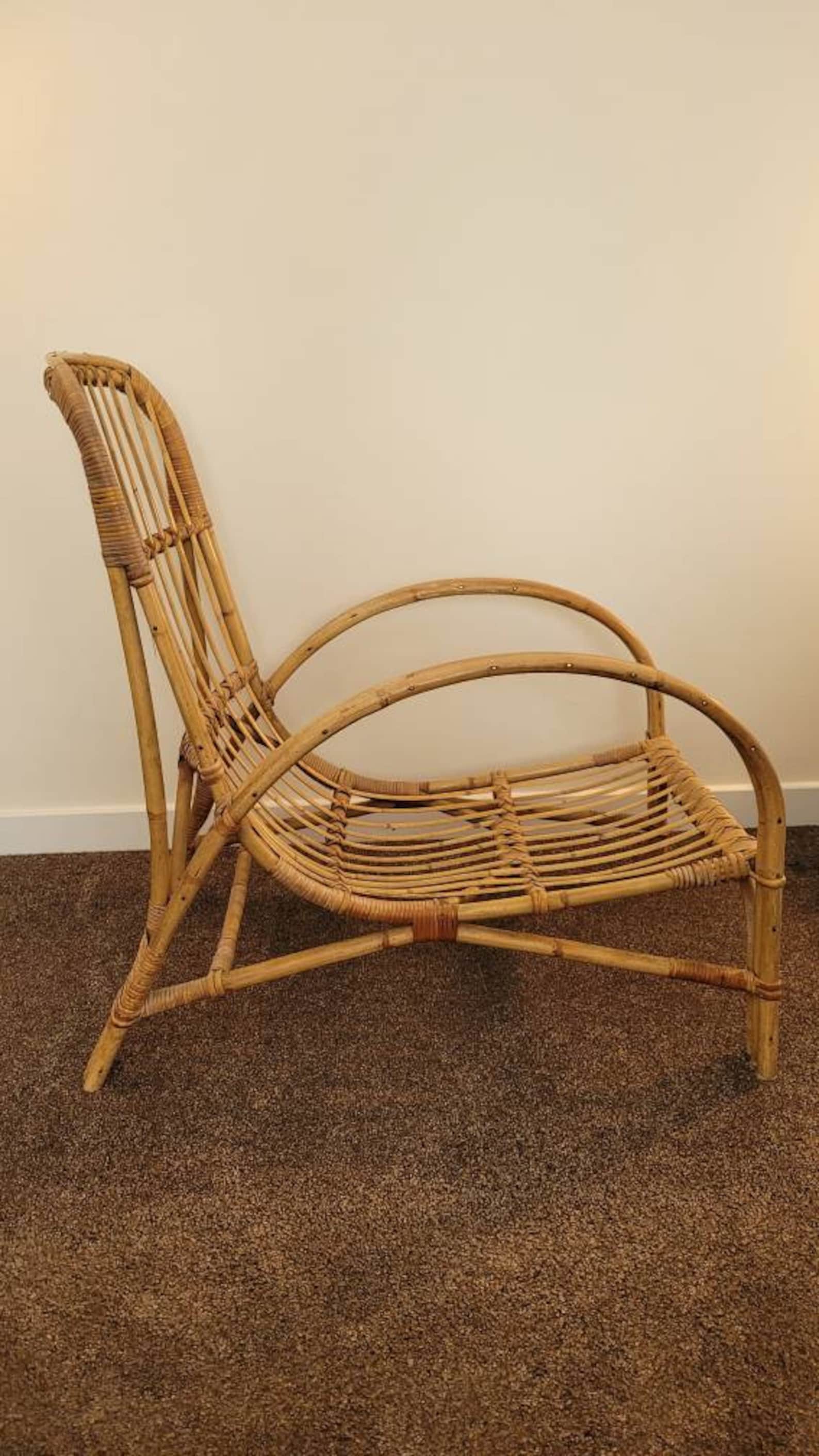 1950s Vintage Bamboo Cane Boho Chair by Dryad Mid Century / Etsy UK