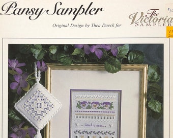 Pansy Sampler by Thea Dueck for The Victoria Sampler