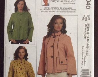 McCall's 6040 - Misses' Unlined Jackets - Sizes 8 to 20 - UNCUT