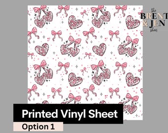 Disco Cherry Hearts Patterned Vinyl Sheet: Adhesive or HTV