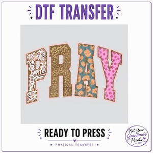 DTF Transfer Print: Patchwork 'PRAY' Design (Ready-to-Press)